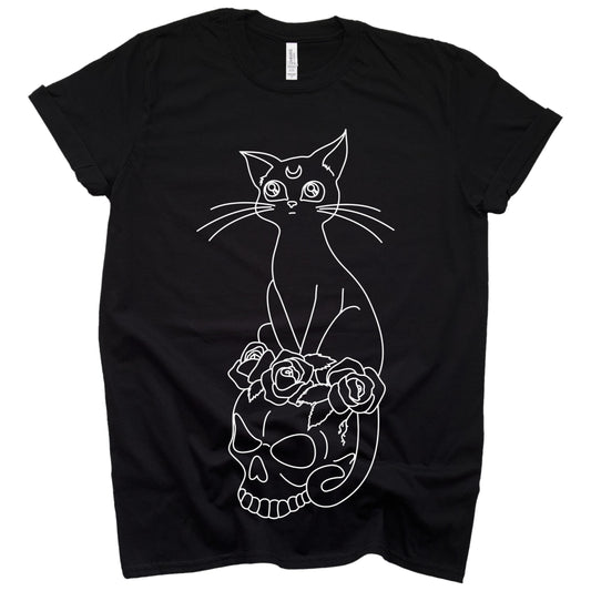 Cat and skull t-shirt
